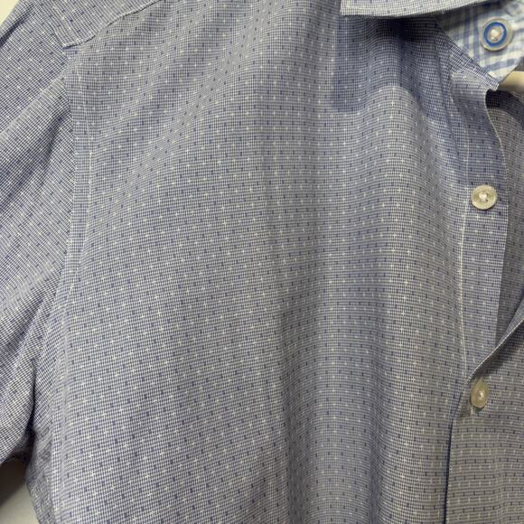 Tailor Byrd Collection Non Iron Trim Fit Mens Dress Shirt 15 1/2, 34/35 Blue - Picture 4 of 10